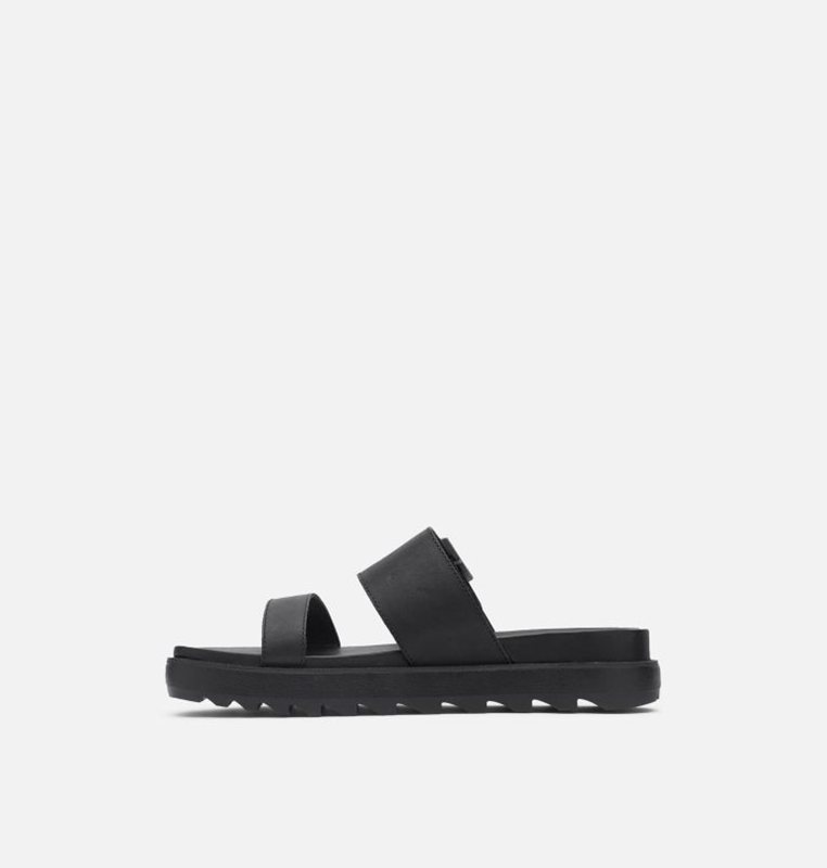 Womens Slides Black - Sorel Roaming™ Buckle - 312-EVQSOB